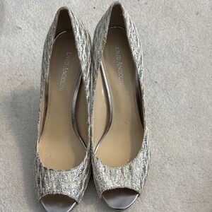 Enzo Angiolini Metallic Peep Toe Heels